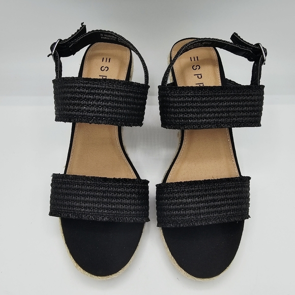 ESPRIT Black Wedge Sandals NWOT - Picture 5 of 13